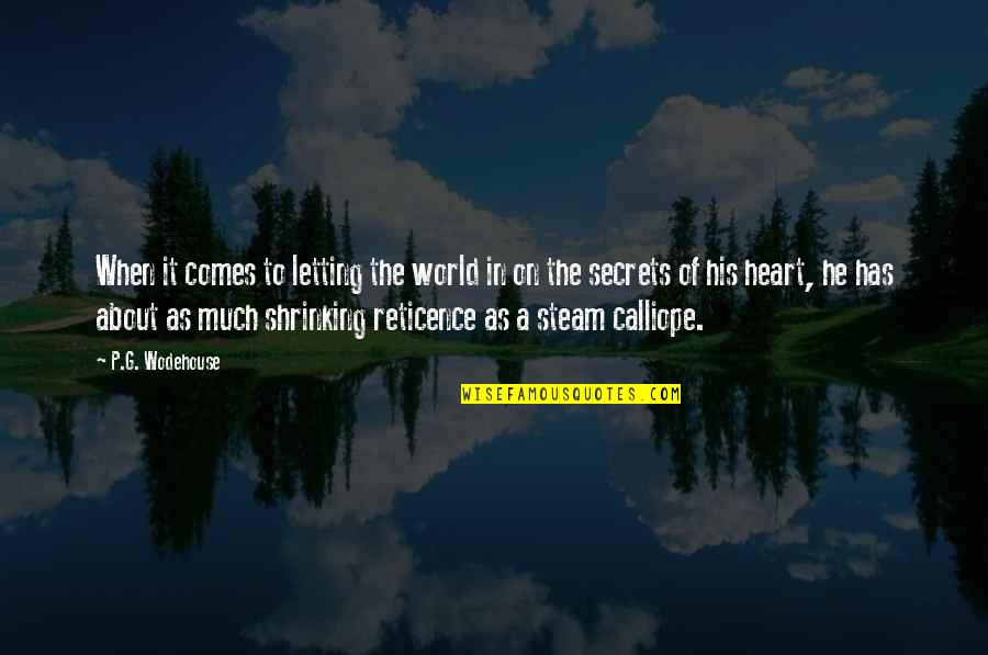 Perruccio Quotes By P.G. Wodehouse: When it comes to letting the world in Perruccio Quotes By P.G. Wodehouse: When it comes to letting the world in