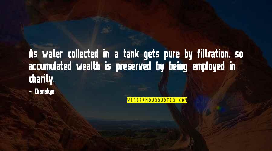 Perruso Dry Cleaners Quotes By Chanakya: As water collected in a tank gets pure
