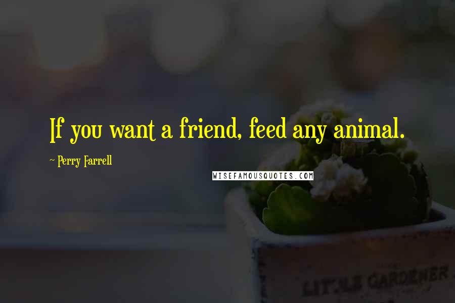 Perry Farrell quotes: If you want a friend, feed any animal.