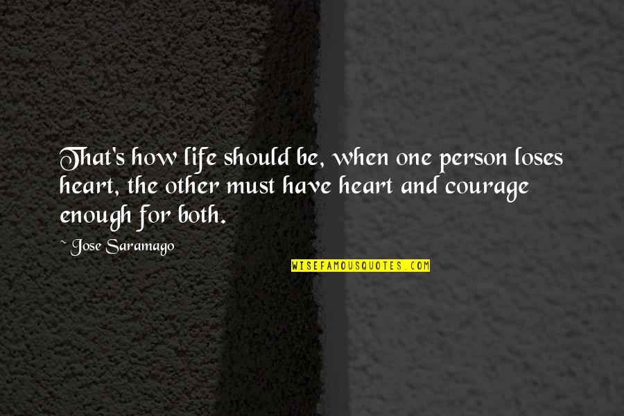 Perseverance And Courage Quotes By Jose Saramago: That's how life should be, when one person