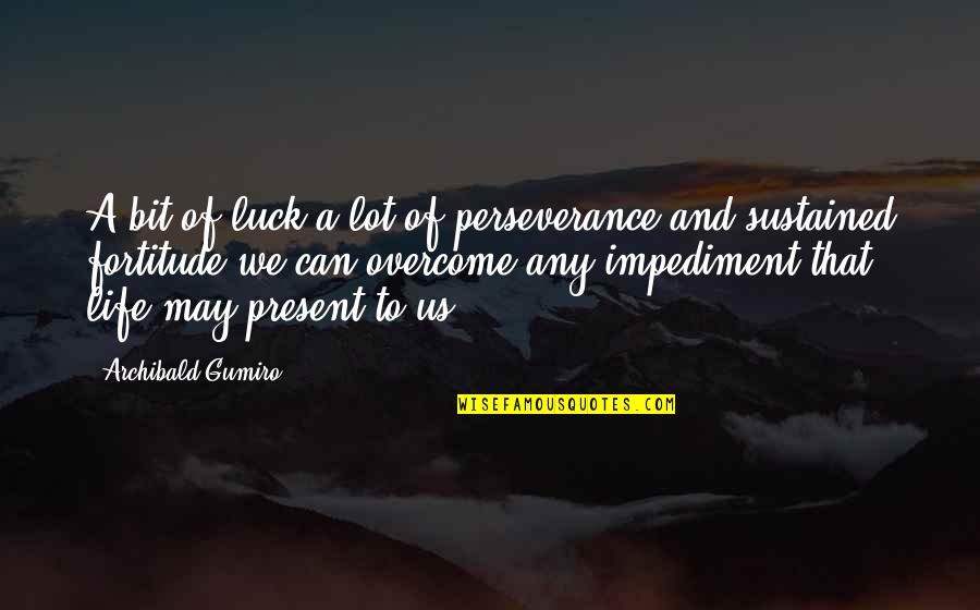 Perseverance Life Quotes By Archibald Gumiro: A bit of luck a lot of perseverance Perseverance Life Quotes By Archibald Gumiro: A bit of luck a lot of perseverance