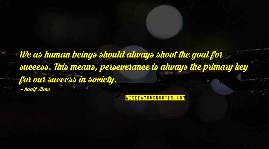 Perseverance Life Quotes By Saaif Alam: We as human beings should always shoot the Perseverance Life Quotes By Saaif Alam: We as human beings should always shoot the
