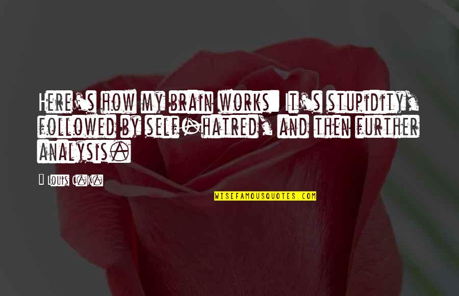 Perseverance Movie Quotes By Louis C.K.: Here's how my brain works: It's stupidity, followed Perseverance Movie Quotes By Louis C.K.: Here's how my brain works: It's stupidity, followed