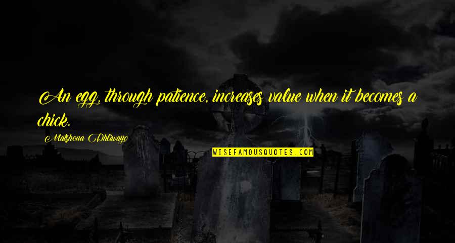 Perseverance Perseverance Quotes Quotes By Matshona Dhliwayo: An egg, through patience, increases value when it Perseverance Perseverance Quotes Quotes By Matshona Dhliwayo: An egg, through patience, increases value when it