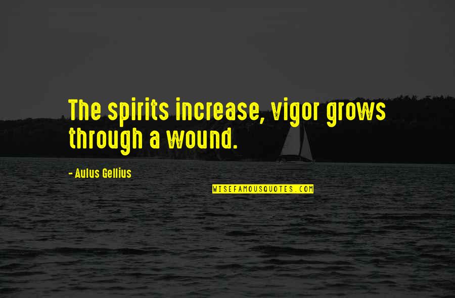 Perseveres Writing Quotes By Aulus Gellius: The spirits increase, vigor grows through a wound. Perseveres Writing Quotes By Aulus Gellius: The spirits increase, vigor grows through a wound.