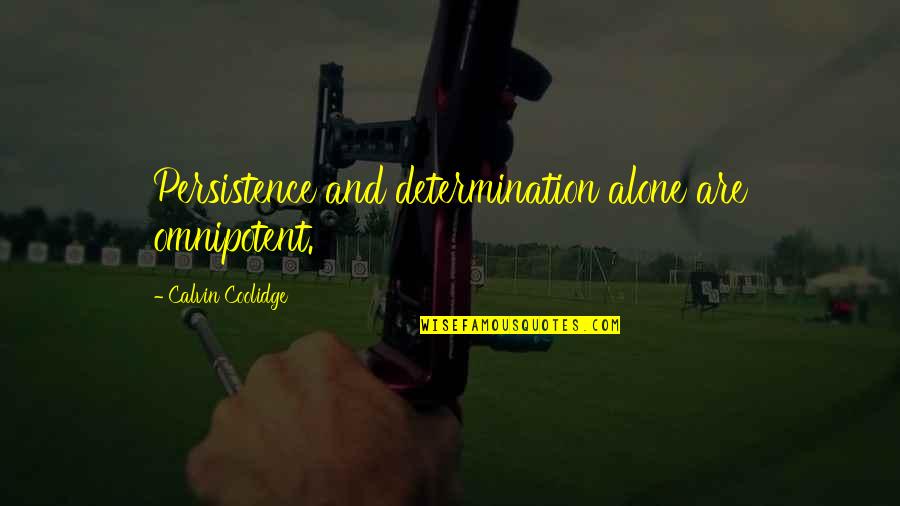 Persistence And Determination Quotes By Calvin Coolidge: Persistence and determination alone are omnipotent.