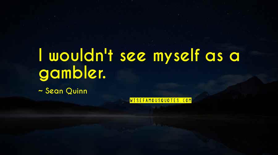 Persistence In Sales Quotes By Sean Quinn: I wouldn't see myself as a gambler.