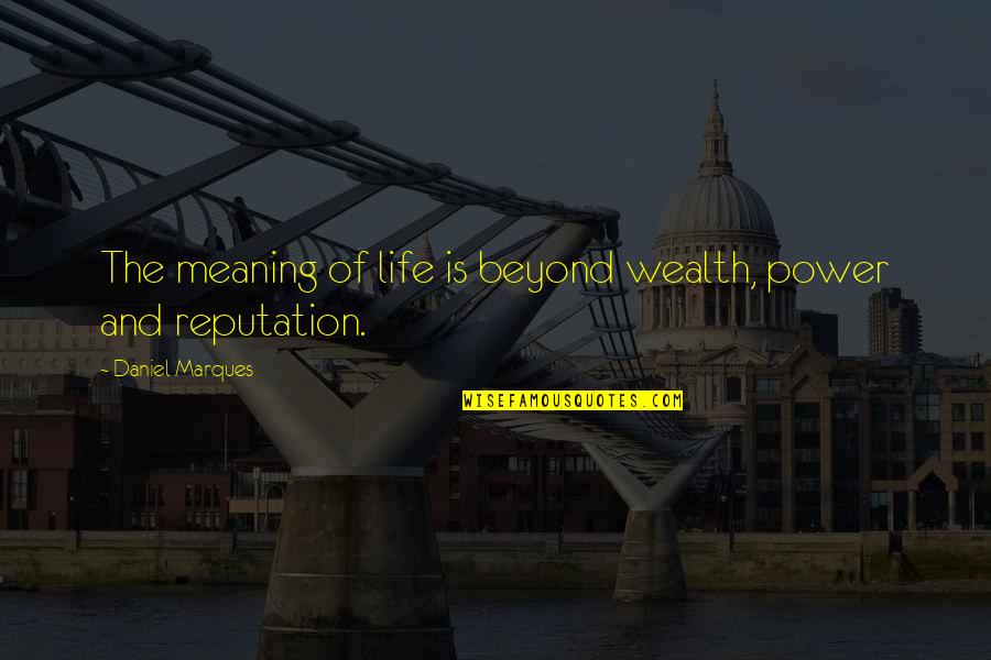 Persistencia Da Quotes By Daniel Marques: The meaning of life is beyond wealth, power