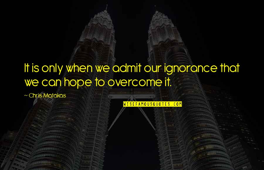 Persistencia Del Quotes By Chris Matakas: It is only when we admit our ignorance