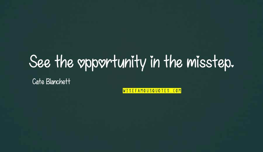 Persistencia En Quotes By Cate Blanchett: See the opportunity in the misstep.