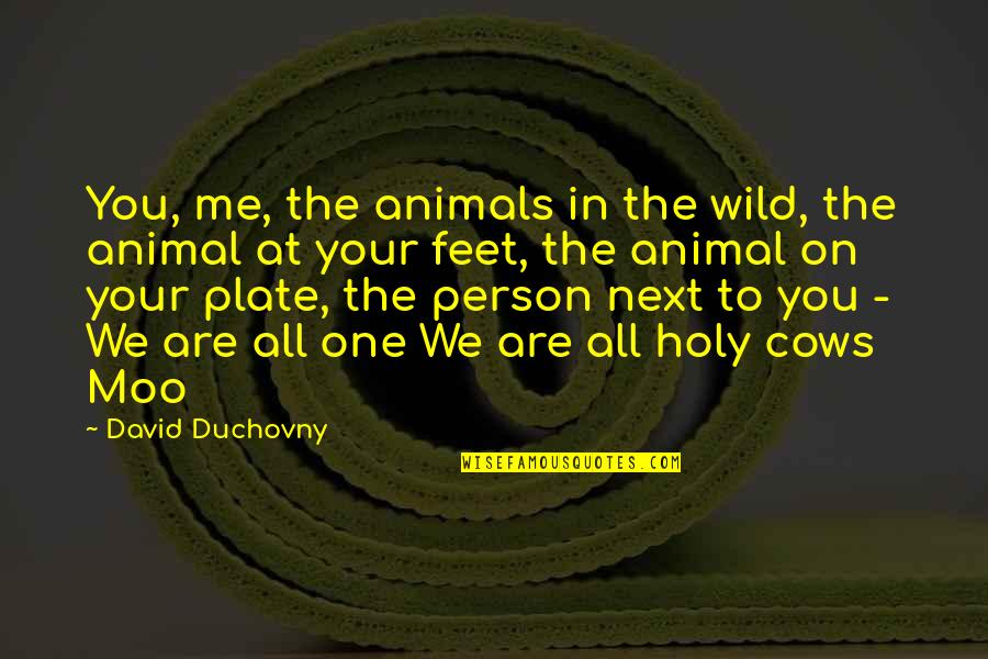 Person And Animal Quotes By David Duchovny: You, me, the animals in the wild, the