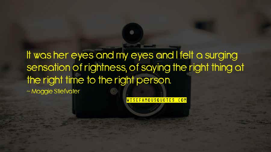 Person To Love Quotes By Maggie Stiefvater: It was her eyes and my eyes and