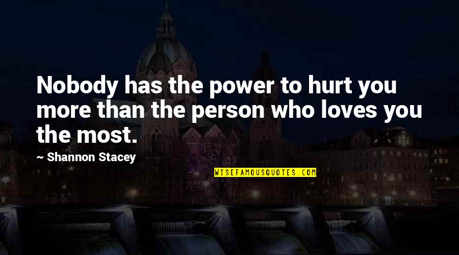 Person Who Hurt You Quotes By Shannon Stacey: Nobody has the power to hurt you more