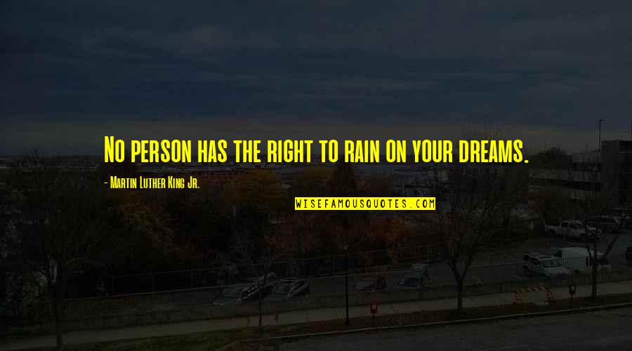 Person Without Dreams Quotes By Martin Luther King Jr.: No person has the right to rain on