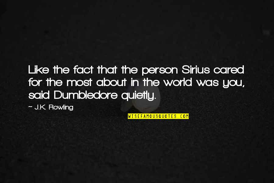 Person You Love Most Quotes By J.K. Rowling: Like the fact that the person Sirius cared