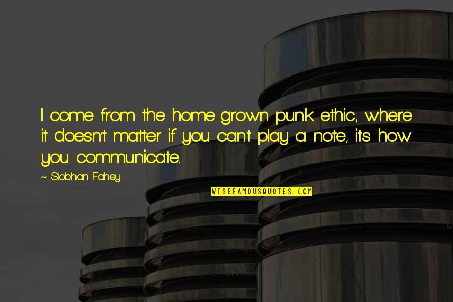 Persona 5 Royal Joker Quotes By Siobhan Fahey: I come from the home-grown punk ethic, where Persona 5 Royal Joker Quotes By Siobhan Fahey: I come from the home-grown punk ethic, where