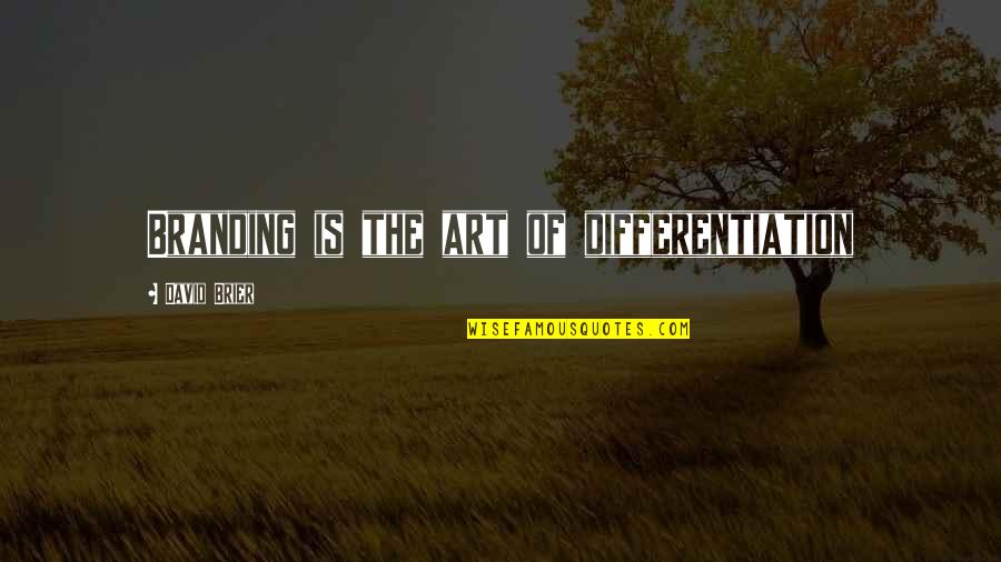 Personal Barriers Quotes By David Brier: Branding is the art of differentiation