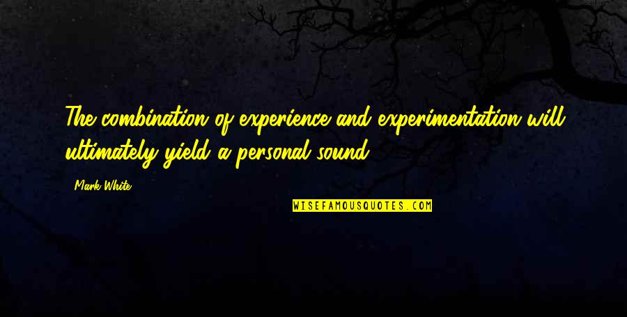 Personal Experience Quotes By Mark White: The combination of experience and experimentation will ultimately