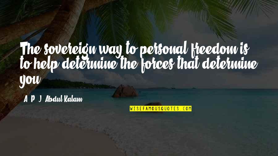 Personal Freedom Quotes By A. P. J. Abdul Kalam: The sovereign way to personal freedom is to