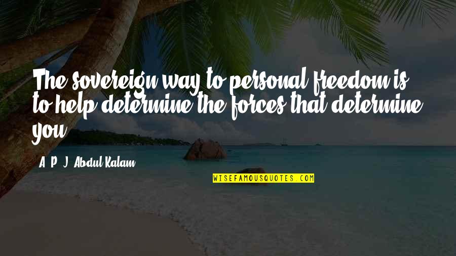 Personal Freedom Quotes By A. P. J. Abdul Kalam: The sovereign way to personal freedom is to Personal Freedom Quotes By A. P. J. Abdul Kalam: The sovereign way to personal freedom is to
