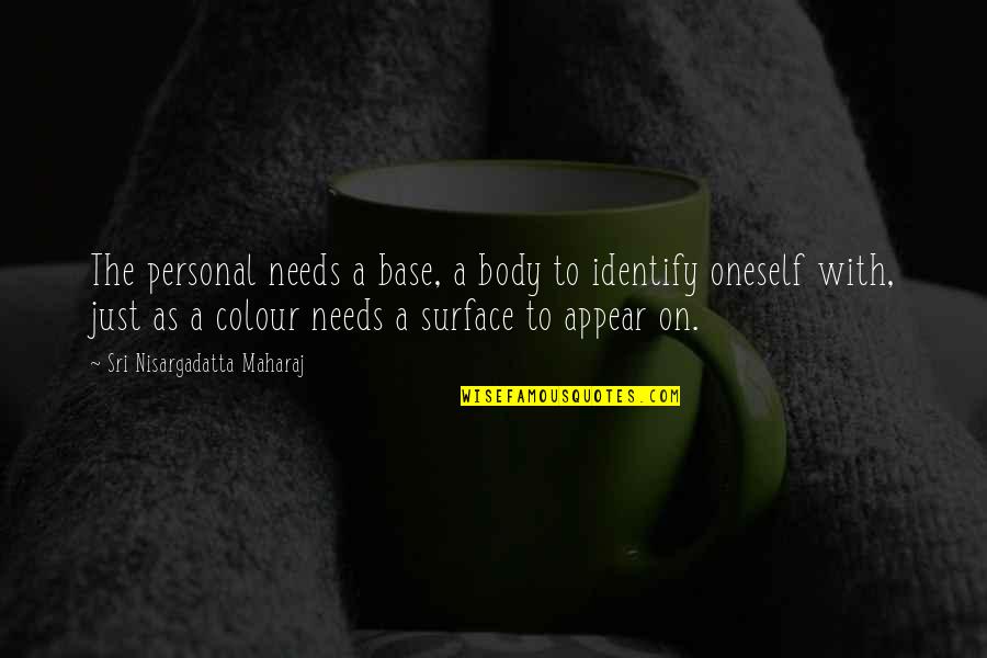 Personal Needs Quotes By Sri Nisargadatta Maharaj: The personal needs a base, a body to