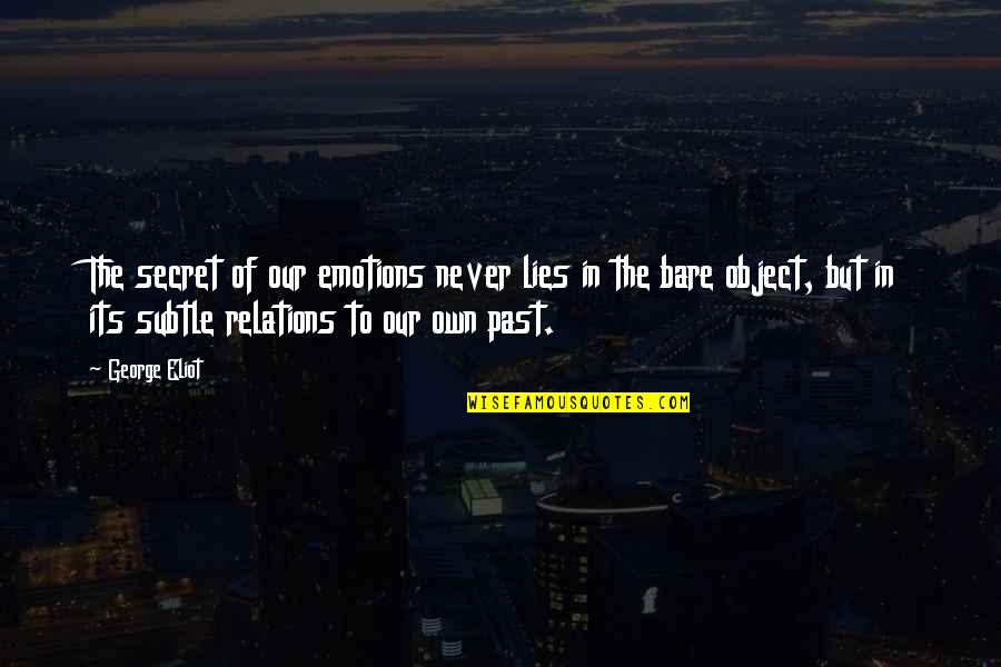 Personal Relations Quotes By George Eliot: The secret of our emotions never lies in Personal Relations Quotes By George Eliot: The secret of our emotions never lies in