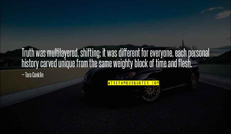 Personal Time Quotes By Tara Conklin: Truth was multilayered, shifting; it was different for Personal Time Quotes By Tara Conklin: Truth was multilayered, shifting; it was different for