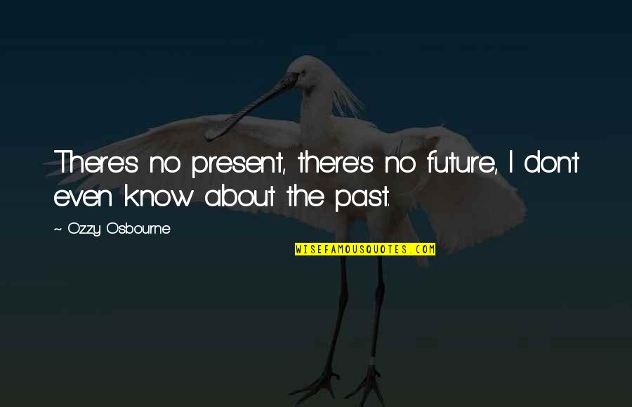 Personalistic Medical System Quotes By Ozzy Osbourne: There's no present, there's no future, I don't
