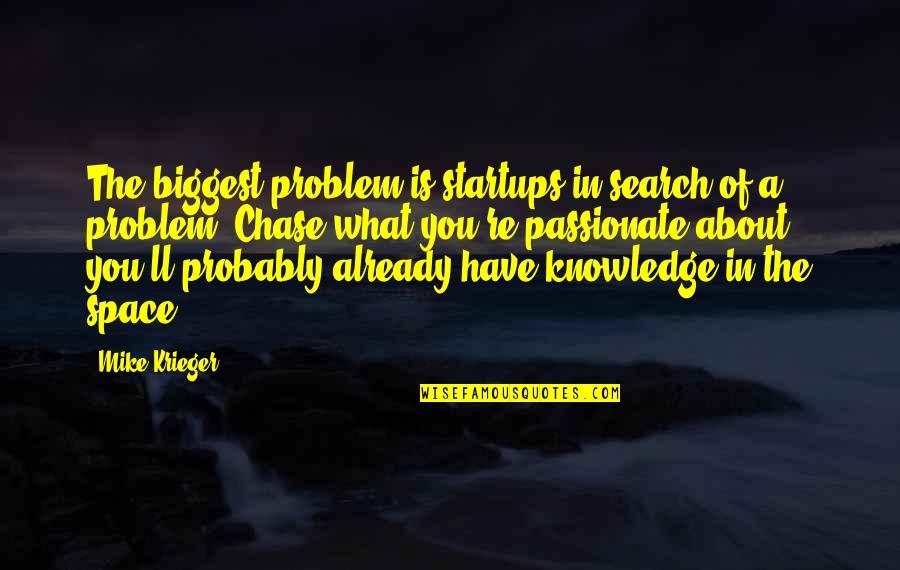 Personality And Looks Quotes By Mike Krieger: The biggest problem is startups in search of