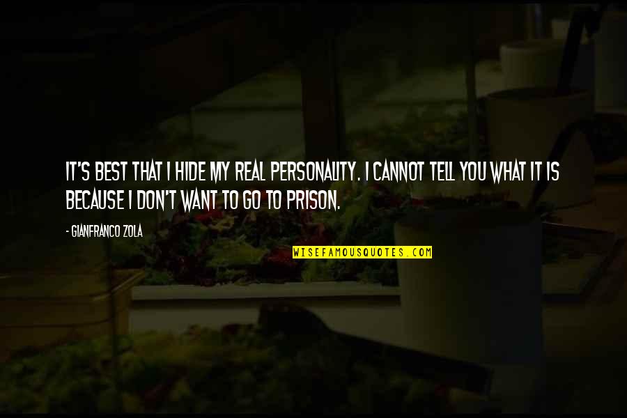 Personality Is Best Quotes By Gianfranco Zola: It's best that I hide my real personality. Personality Is Best Quotes By Gianfranco Zola: It's best that I hide my real personality.