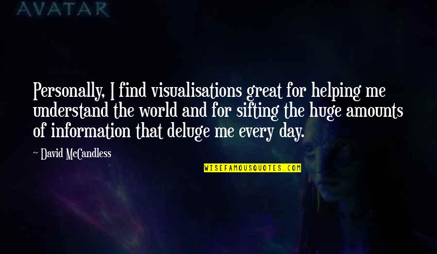 Personally Quotes By David McCandless: Personally, I find visualisations great for helping me