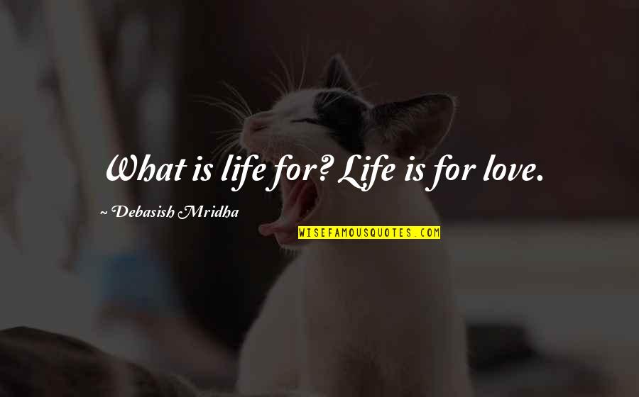 Personalunion Quotes By Debasish Mridha: What is life for? Life is for love. Personalunion Quotes By Debasish Mridha: What is life for? Life is for love.