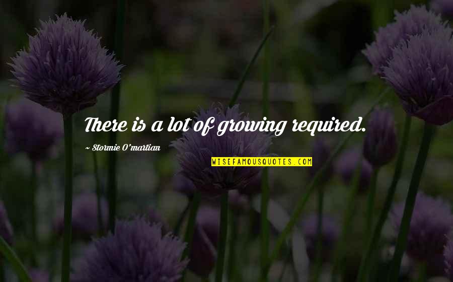 Persone Quotes By Stormie O'martian: There is a lot of growing required. Persone Quotes By Stormie O'martian: There is a lot of growing required.