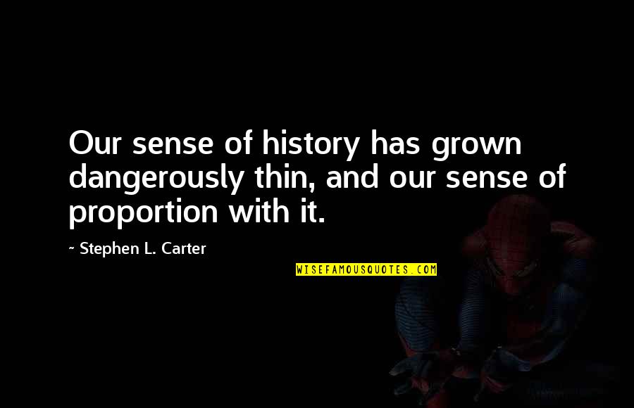 Perspective In History Quotes By Stephen L. Carter: Our sense of history has grown dangerously thin,