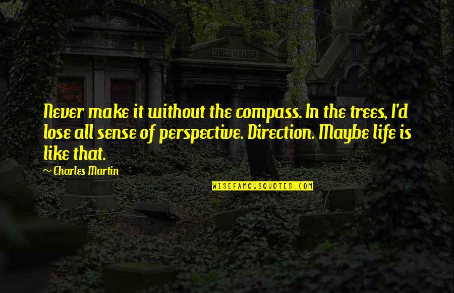 Perspective In Life Quotes By Charles Martin: Never make it without the compass. In the