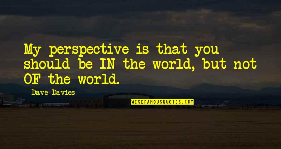 Perspective Of The World Quotes By Dave Davies: My perspective is that you should be IN