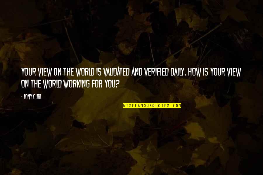 Perspective On Life Quotes By Tony Curl: Your view on the world is validated and Perspective On Life Quotes By Tony Curl: Your view on the world is validated and