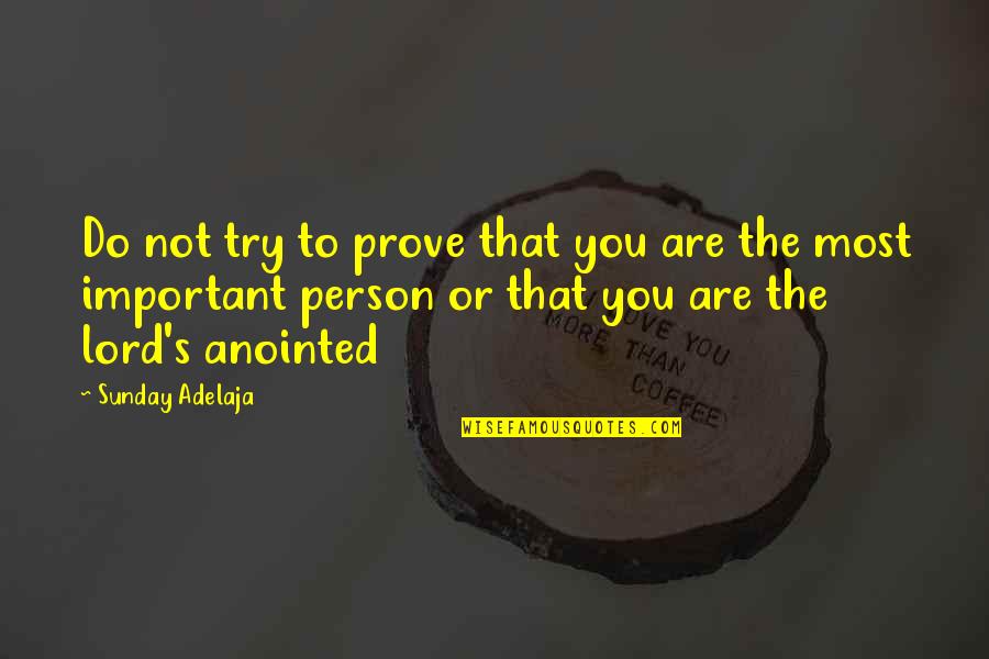 Perspicuous Person Quotes By Sunday Adelaja: Do not try to prove that you are