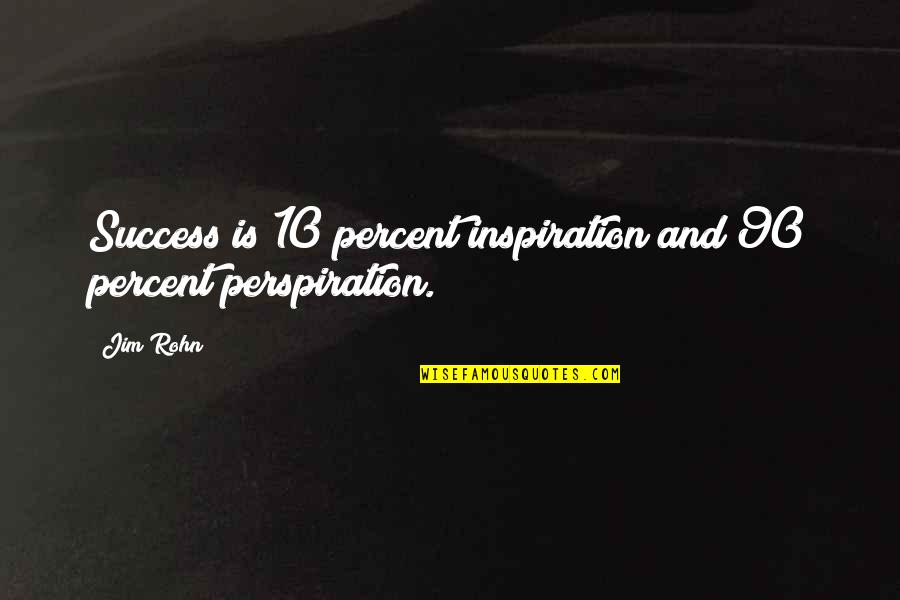 Perspiration Quotes By Jim Rohn: Success is 10 percent inspiration and 90 percent