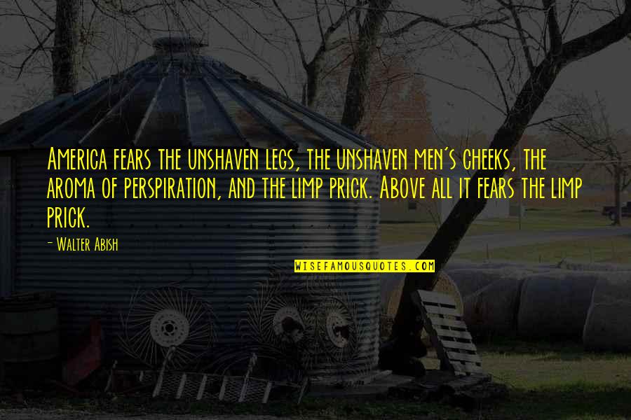 Perspiration Quotes By Walter Abish: America fears the unshaven legs, the unshaven men's