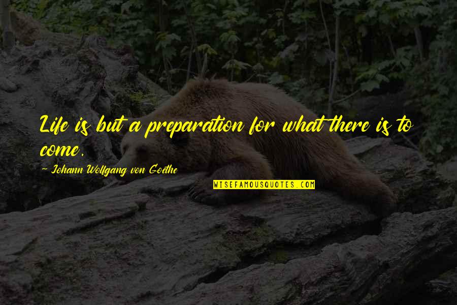 Perspires Mean Quotes By Johann Wolfgang Von Goethe: Life is but a preparation for what there Perspires Mean Quotes By Johann Wolfgang Von Goethe: Life is but a preparation for what there