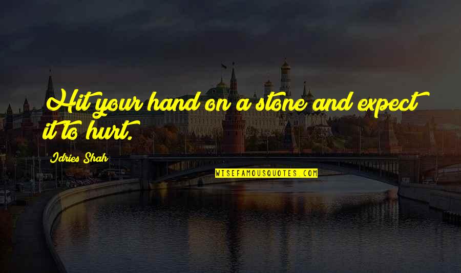 Persuade Yourself Quotes By Idries Shah: Hit your hand on a stone and expect Persuade Yourself Quotes By Idries Shah: Hit your hand on a stone and expect