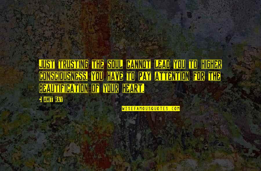 Pertikaian Quotes By Amit Ray: Just trusting the soul cannot lead you to