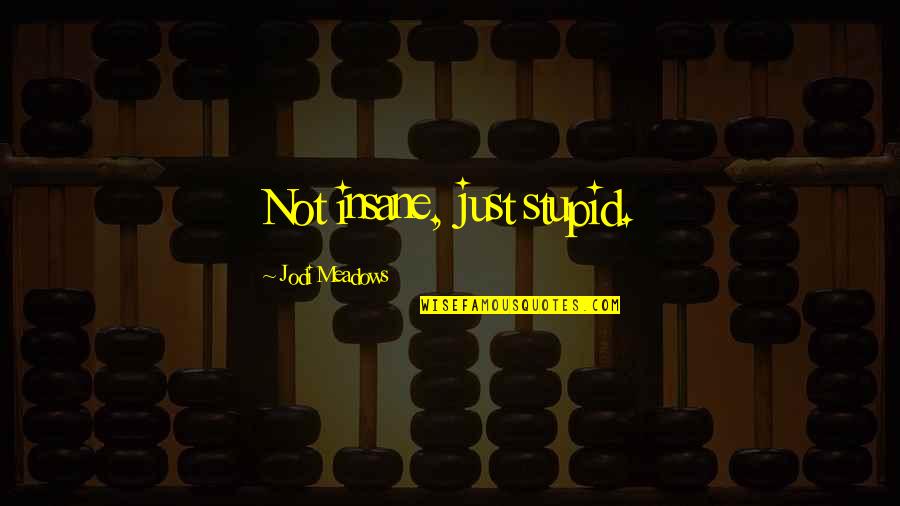 Pertukaran Mata Quotes By Jodi Meadows: Not insane, just stupid.