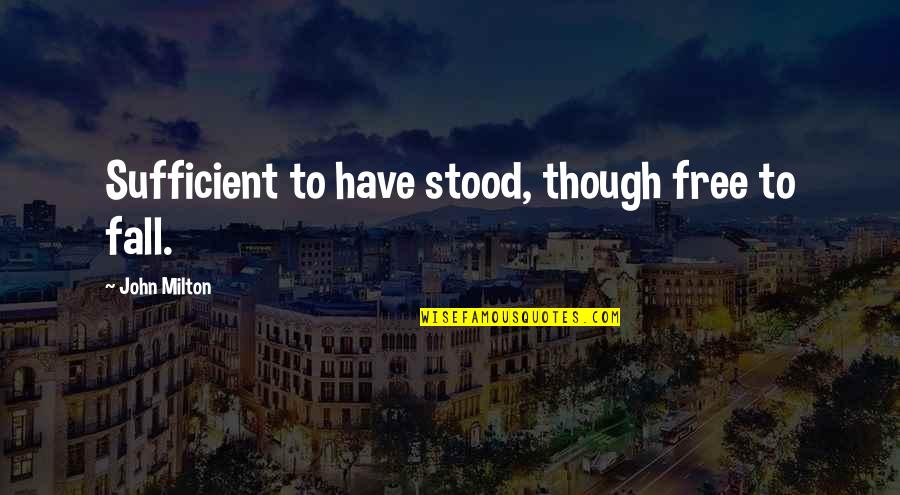 Perturbations Def Quotes By John Milton: Sufficient to have stood, though free to fall.