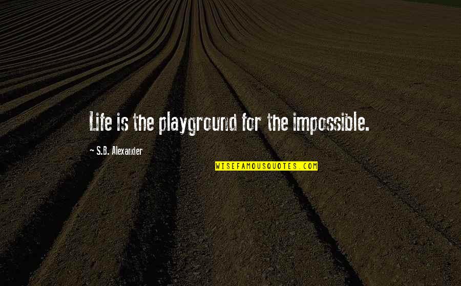 Peruta Case Quotes By S.B. Alexander: Life is the playground for the impossible. Peruta Case Quotes By S.B. Alexander: Life is the playground for the impossible.