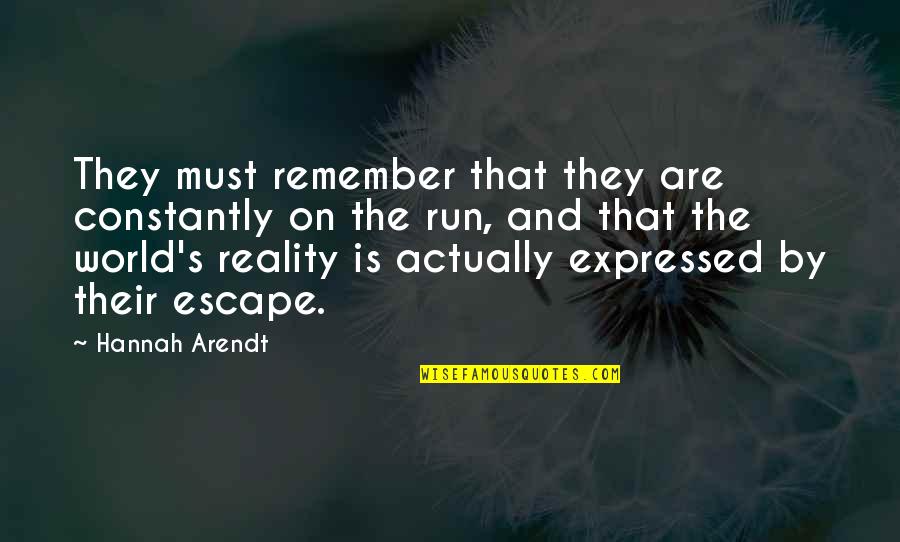 Perutz X Ray Quotes By Hannah Arendt: They must remember that they are constantly on Perutz X Ray Quotes By Hannah Arendt: They must remember that they are constantly on