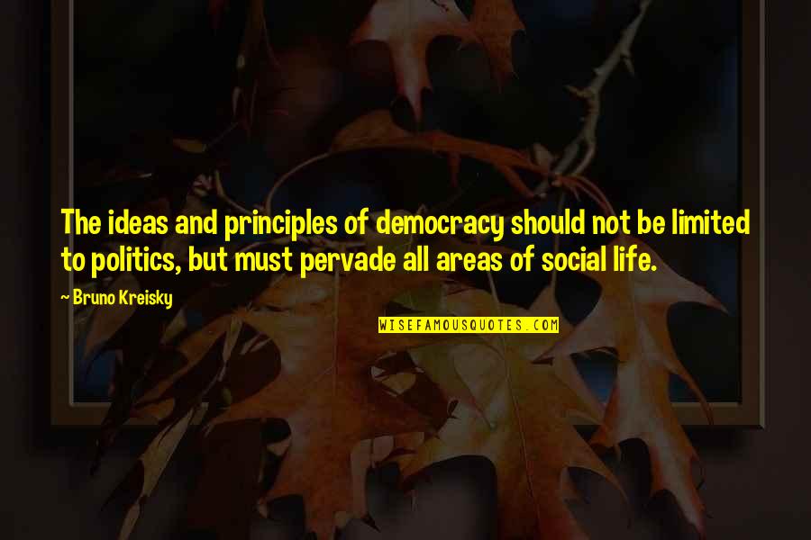 Pervade Quotes By Bruno Kreisky: The ideas and principles of democracy should not