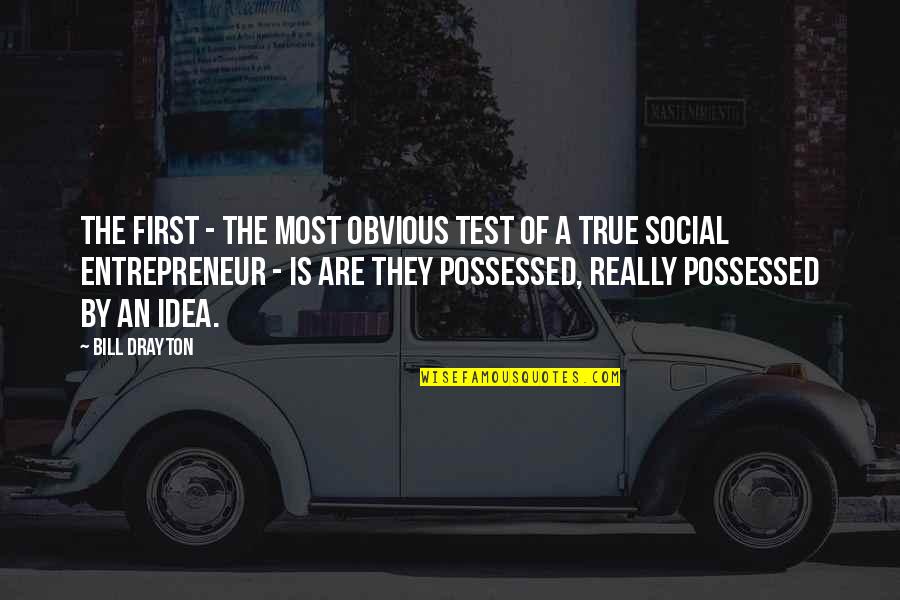 Perverseness Synonym Quotes By Bill Drayton: The first - the most obvious test of