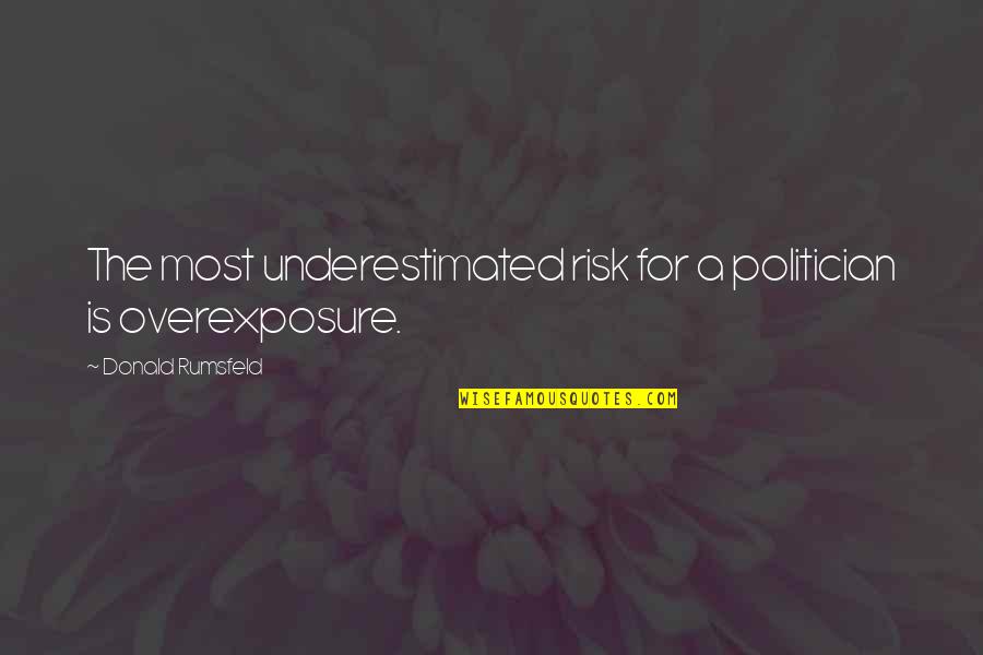 Perverted Baseball Quotes By Donald Rumsfeld: The most underestimated risk for a politician is